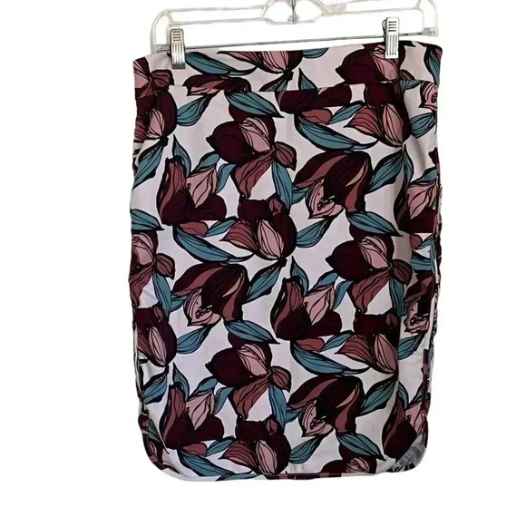 Loft Purple/PinkTeal Tropical/Floral Print Skirt Size 10 - Picture 1 of 9